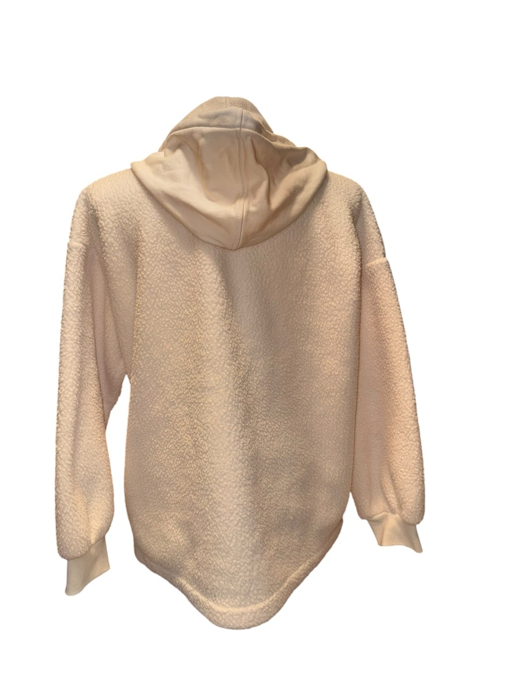 Madewell Cream Sherpa Fleece Pullover Hoodie Kangaroo Pocket Cozy - Picture 5 of 7